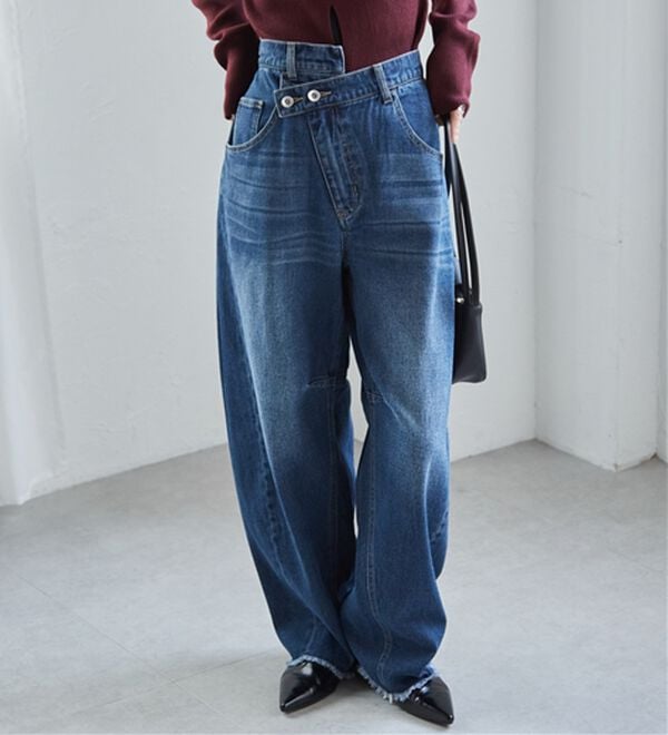 RANAN（ラナン）の「クロスウエストカーブデニム（フルレングスパンツ）」｜詳細画像