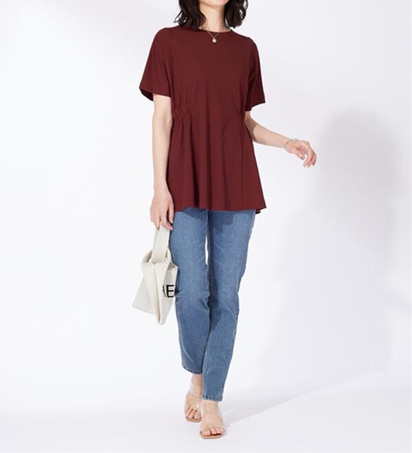 BELLUNA（ベルーナ）の「サイドギャザー使い細見えチュニック（チュニック）」｜詳細画像