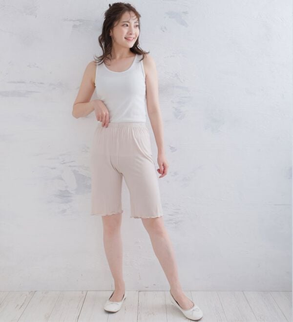 A HAPPY MARILYN（アハッピーマリリン）の「【３Ｌ～８Ｌ】＜選べる丈＞なめらかシルクタッチぺチパンツ（肌着・インナーウェア）」｜詳細画像