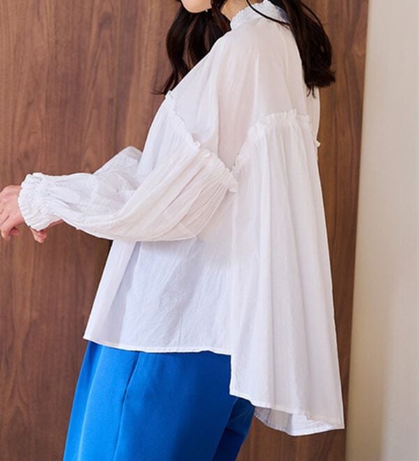 RANAN（ラナン）の「綿100％袖ボリューム刺しゅうブラウス（ブラウス）」｜詳細画像