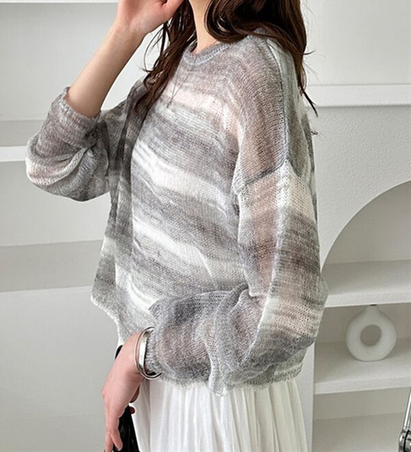 GeeRA（ジーラ）の「グラデーションシアーニットプルオーバー（ニット・セーター）」｜詳細画像