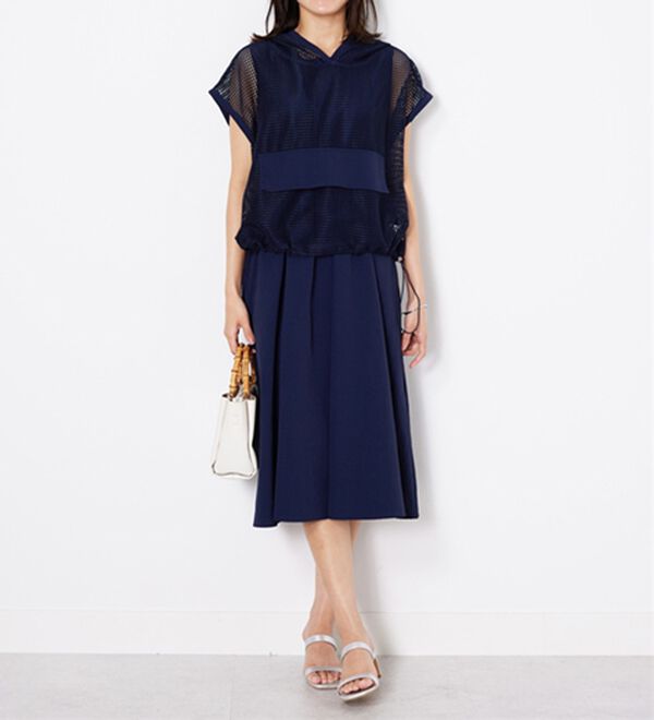 BELLUNA（ベルーナ）の「2点セット【Ｌａｇｒｉｌｕａ】メッシュ使いワンピースアンサンブル（その他ワンピース）」｜詳細画像