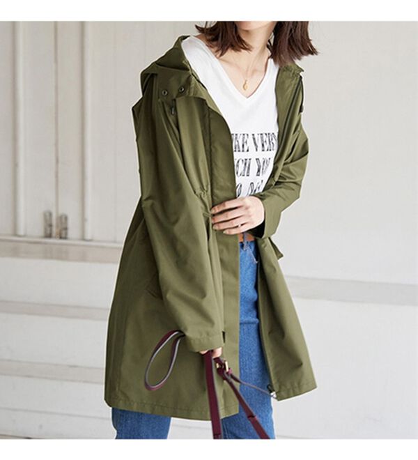 BELLUNA（ベルーナ）の「はっ水！ＵＶ対策ロングコート（ポーチ付）（ハーフコート）」｜詳細画像