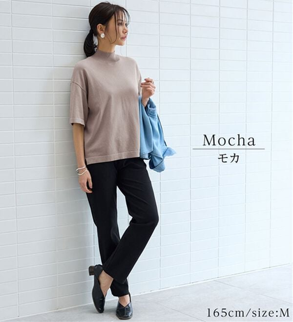 BELLUNA（ベルーナ）の「Ｔシャツが苦手な方に！ひんやり綿混ニットＴ【選べるデザイン】（ニット・セーター）」｜詳細画像