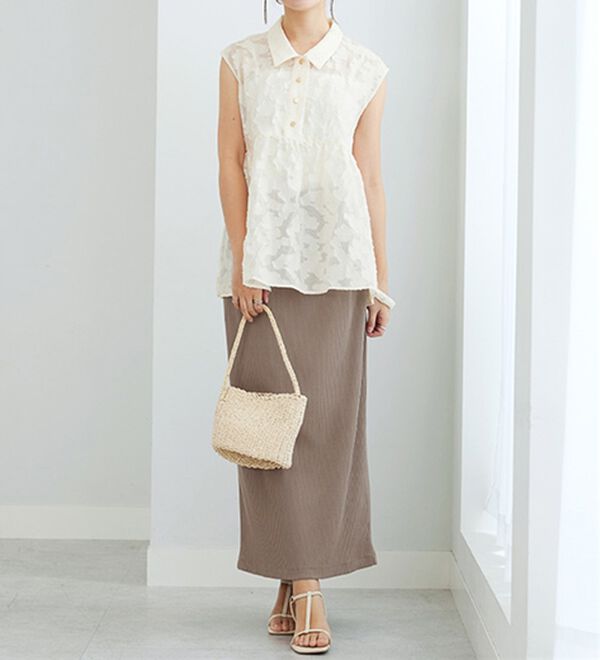 GeeRA（ジーラ）の「【着回し力◎】楽ちんすっきり見え！リブロングスカート（ロングスカート）」｜詳細画像