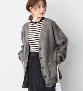 Viola e Viola（ヴィオラ エ ヴィオラ）の「洗えるもちもち　ミドル丈ニットカーデ（ニットカーディガン）」