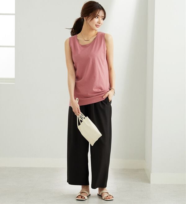 BELLUNA（ベルーナ）の「ヒンヤリ！綿１００％サマ見えタンクトップ（タンクトップ・キャミソール）」｜詳細画像