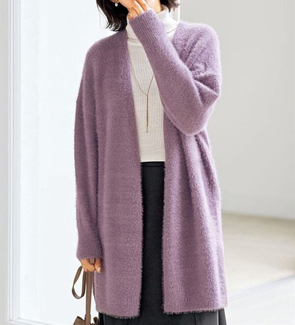 BELLUNA（ベルーナ）の「ふんわりシャギー素材ニットカーディガン（ニットカーディガン）」｜詳細画像