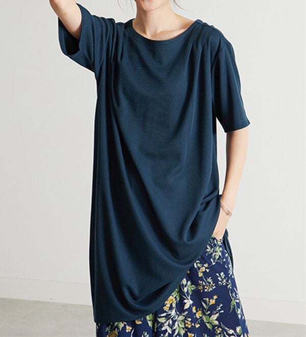 BELLUNA（ベルーナ）の「かのこ素材肩タックデザインワンピース（チュニック）」｜詳細画像