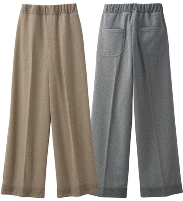 ルフラン（ルフラン）の「【２本組】ウール調セミワイドパンツ（フルレングスパンツ）」｜2本組