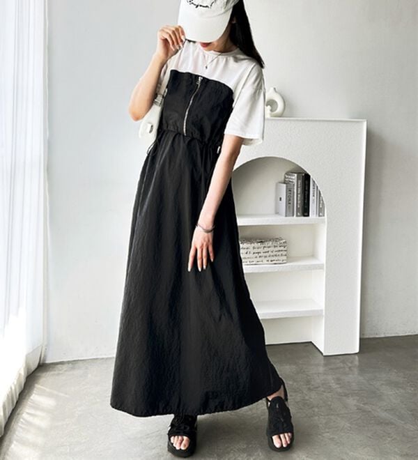 GeeRA（ジーラ）の「ハーフジップビスチェドッキングワンピース（その他ワンピース）」｜詳細画像