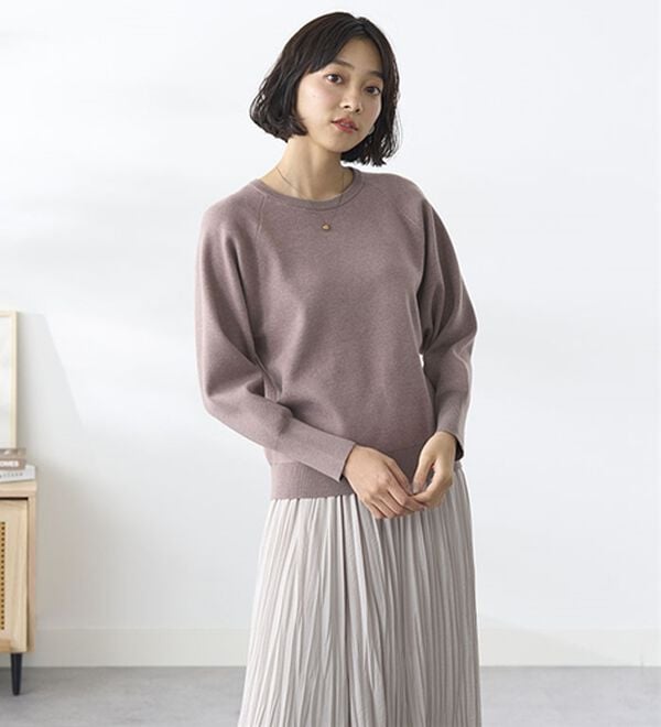 BELLUNA（ベルーナ）の「トレーナー感覚！きれいめカジュアルさんのためのニットトレーナー（ニット・セーター）」｜詳細画像