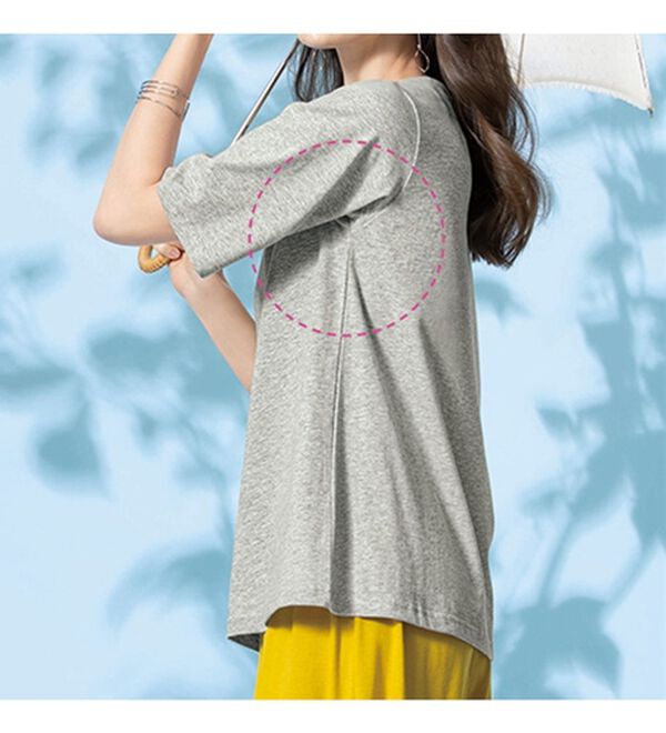 LAVIENNE（ラヴィエンヌ）の「綿１００％汗ジミ対策　ビッグ袖Ｔシャツ（Tシャツ）」｜詳細画像