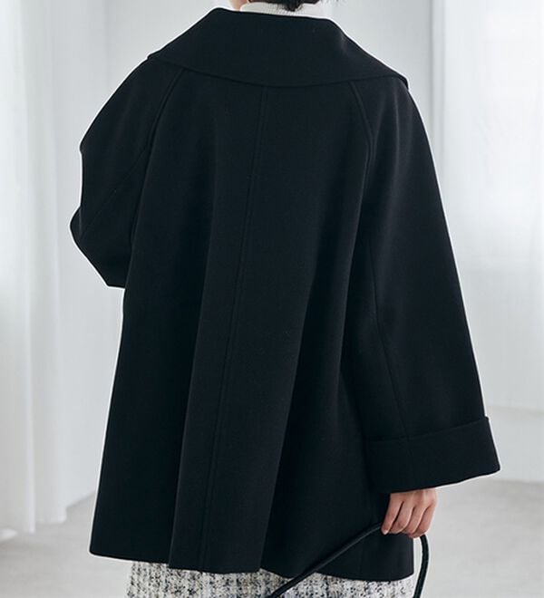 RANAN（ラナン）の「ウール調ビッグカラーガウンコート（ハーフコート）」｜詳細画像