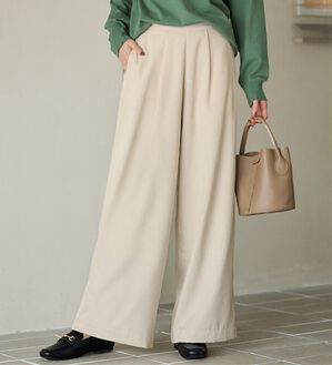 Viola e Viola（ヴィオラ エ ヴィオラ）の「あったか裏地コーデュロイパンツ（ワイドパンツ・ガウチョ）」｜アイボリー