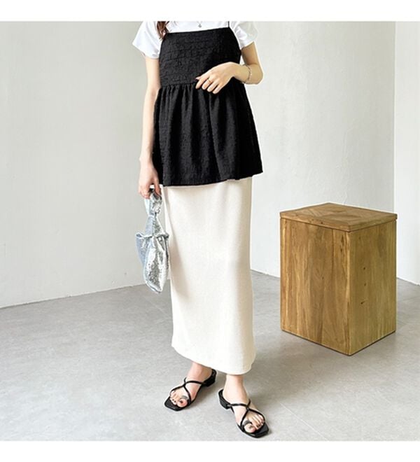 GeeRA（ジーラ）の「【着回し力◎】楽ちんすっきり見え！リブロングスカート（ロングスカート）」｜詳細画像