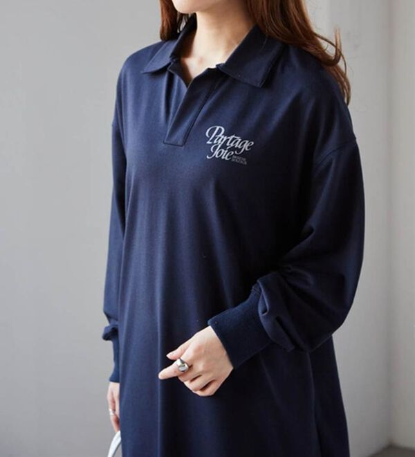 RANAN（ラナン）の「バックプリントポロ襟裏毛ワンピース（その他ワンピース）」｜詳細画像