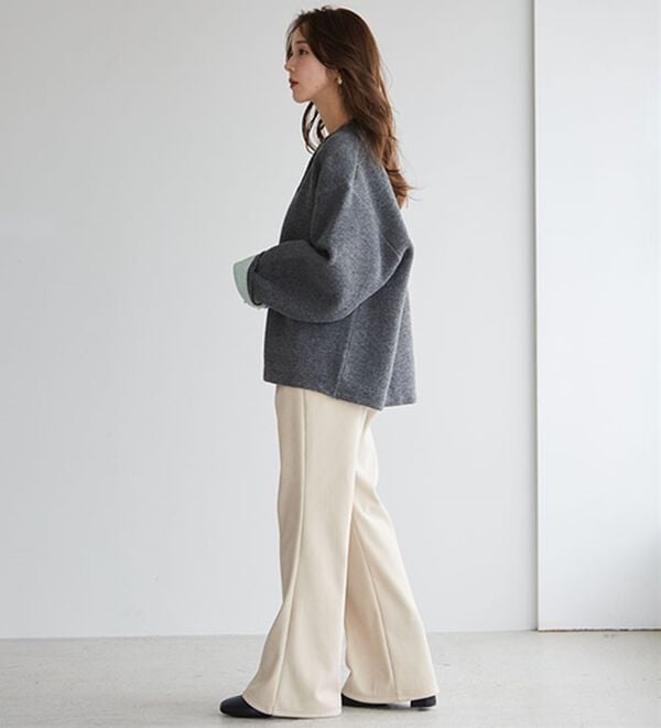 RANAN（ラナン）の「あったか裏ベロアニットコールフレアパンツ（フルレングスパンツ）」｜詳細画像