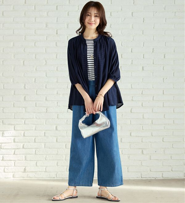 BELLUNA（ベルーナ）の「スラブ素材ギャザーデザインブラウス（ブラウス）」｜詳細画像