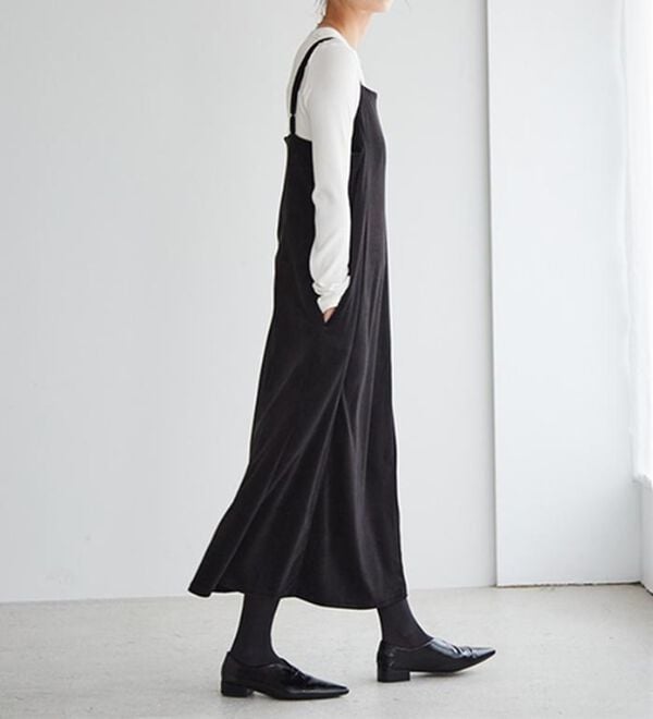 RANAN（ラナン）の「畦ニットカーデ&times;ベロアキャミワンピ（ロングワンピース）」｜詳細画像