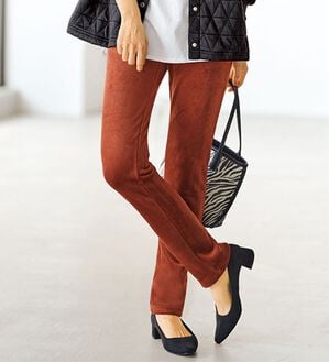 BELLUNA（ベルーナ）の「＜着るホカロン＞裏ベロアストレッチコーデュロイパンツ（フルレングスパンツ）」｜テラコッタ