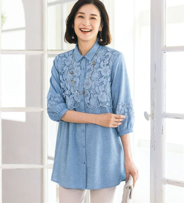 ルフラン（ルフラン）の「レース映える。華やかシャツチュニック（チュニック）」｜詳細画像