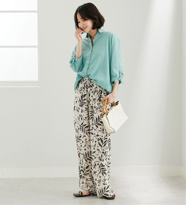 BELLUNA（ベルーナ）の「【吸水速乾】イージーケア！袖リボンシャツチュニック（チュニック）」｜詳細画像