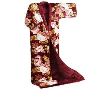 「足ポケット付かいまき毛布（毛布・ブランケット）」｜エンジ