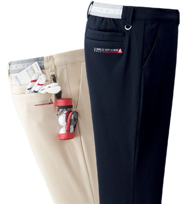 「【２本組】＜コムルヴァン・オム・ゴルフ＞お父さんの７得らくらくゴルフパンツ（メンズフルレングスパンツ）」｜2本組