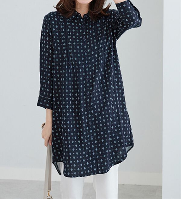 BELLUNA（ベルーナ）の「レーヨン素材ピンタック使いワンピース（その他ワンピース）」｜詳細画像