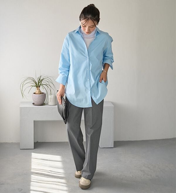 BELLUNA（ベルーナ）の「＜ＳＯＬＯＴＥＸ（Ｒ）＞ストレッチビッグシャツ（シャツ）」｜詳細画像