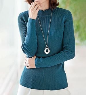 BELLUNA（ベルーナ）の「肌に優しいテンセル綿セーター（ニット・セーター）」｜詳細画像