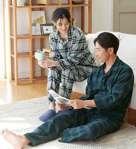 「綿１００％ふんわり起毛パジャマ（メンズルームウェア）」
