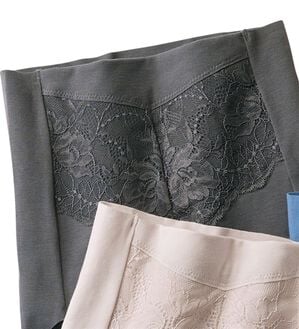 LAVIENNE（ラヴィエンヌ）の「楽なママお外に出れる綿混ショーツ単品（ショーツ）」｜チャコール