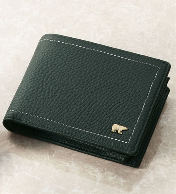 「＜ゴールデンベア＞卓越した手ざわりディアスキン折財布（メンズ財布・パスケース）」｜ブラック