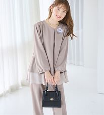 alotta（アロッタ）の「【入学式・卒業式】洗えるシフォンレイヤードセットアップ（ブラウススーツ）」