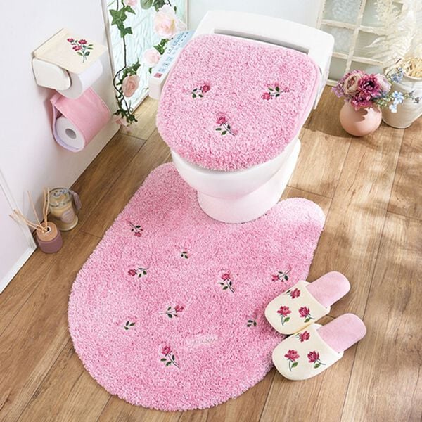 「小花刺繍がかわいいスイートトイレタリーシリーズ（トイレマット）」｜詳細画像