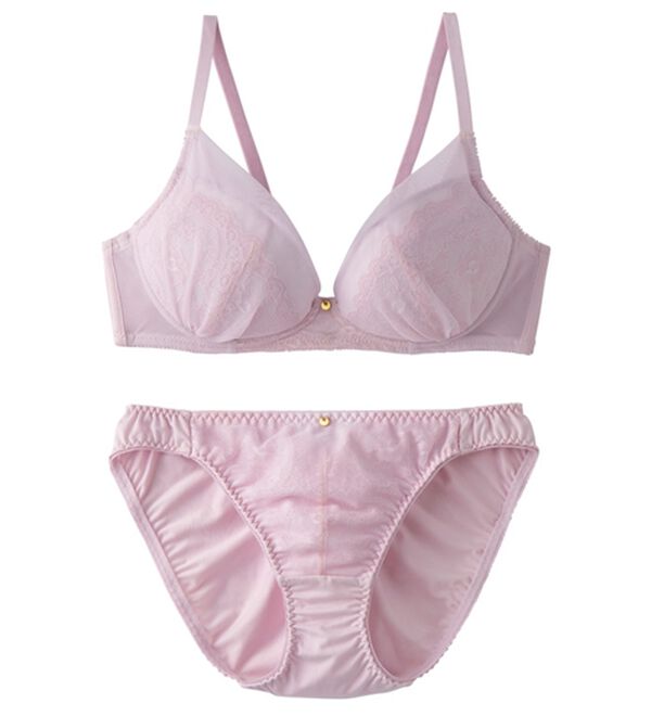 YU'NOW（ユナウ）の「ぷるるん谷間のノンワイヤーブラ＆ショーツ（ブラジャー＆ショーツセット）」｜詳細画像