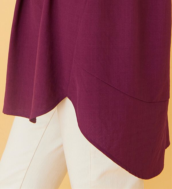 BELLUNA（ベルーナ）の「麻調素材タックデザインシャツチュニック（チュニック）」｜詳細画像