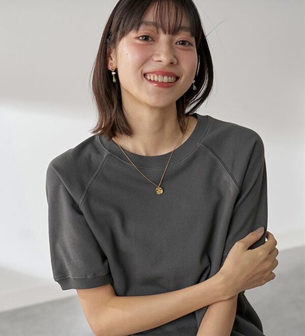 BELLUNA（ベルーナ）の「≪ＨｕｇＲｅａｍコットン≫裏毛半袖プルオーバー（カットソー）」｜詳細画像