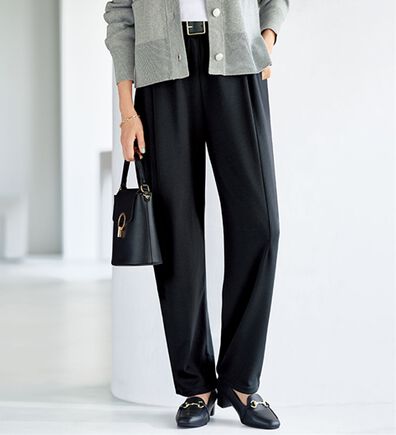 BELLUNA（ベルーナ）の「シュッと体型カバー！ワイドテーパード美脚パンツ（フルレングスパンツ）」