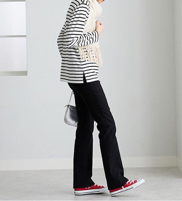 BELLUNA（ベルーナ）の「【選べる裏起毛】静電気防止！ブーツカットヘリンボーンパンツ（フルレングスパンツ）」｜詳細画像