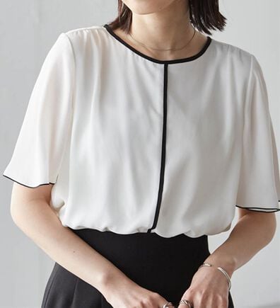 RANAN（ラナン）の「ひんやり！配色ディテールインナー付ブラウス（ブラウス）」