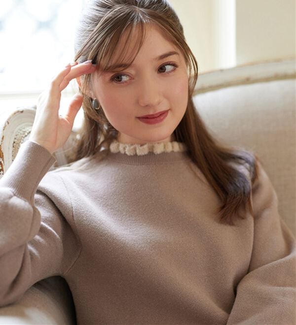 alotta（アロッタ）の「毛布のように温かい　裏シャギーパフ袖ニット（ニット・セーター）」｜詳細画像