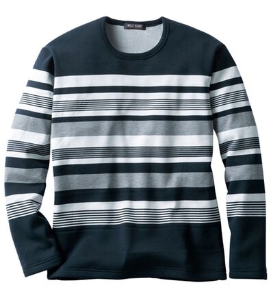 「裏ベロアボーダートレーナー（メンズトレーナー）」