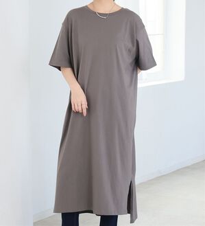 A HAPPY MARILYN（アハッピーマリリン）の「【Ｌ～１０Ｌ】選べる２丈！綿１００％ストンと楽ちん！着心地さらりゆるＴワンピース＆チュニック（チュニック）」｜スミクロ