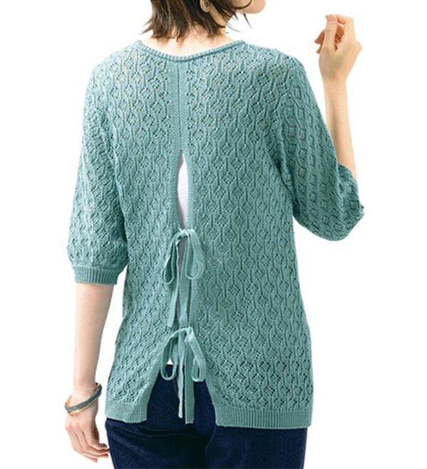 ルフラン（ルフラン）の「【２色組】リボン使いのニットプルオーバー（ニット・セーター）」｜詳細画像