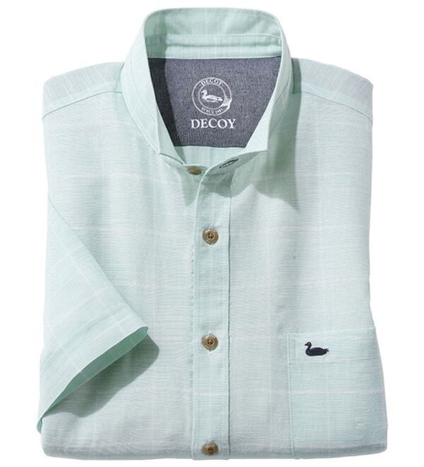 「＜デコイ＞さらっと羽織れる！麻入りシャツ（メンズシャツ）」｜ミント