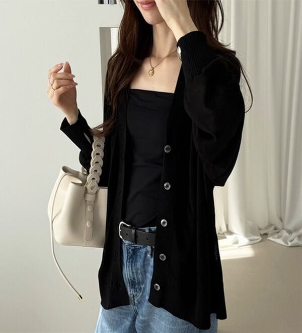 GeeRA（ジーラ）の「接触冷感！Ｖネックカーディガン（ニットカーディガン）」｜詳細画像