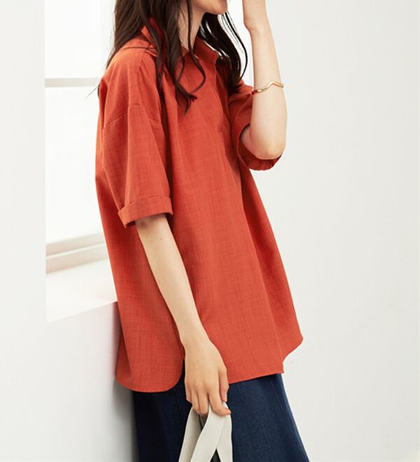 BELLUNA（ベルーナ）の「麻調素材スキッパーブラウス（ブラウス）」｜詳細画像